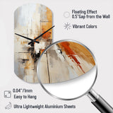 Orange Black Abstract Fractal Impressions - Asymmetric Metal Wall Clock