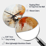 Orange Black Abstract Fractal Impressions - Asymmetric Metal Wall Clock