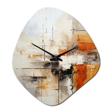 Orange Black Abstract Fractal Impressions - Asymmetric Metal Wall Clock
