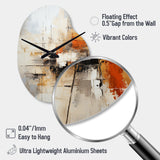Orange Black Abstract Fractal Impressions - Asymmetric Metal Wall Clock