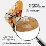 Yellow Orange Abstract Fractal Impressions - Asymmetric Metal Wall Clock