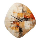Yellow Orange Abstract Fractal Impressions - Asymmetric Metal Wall Clock