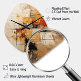 Yellow Orange Abstract Fractal Impressions - Asymmetric Metal Wall Clock