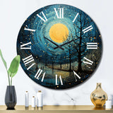 Blue Minimalism Moon III - Abstract Metal Wall Clock