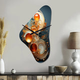 Teal Wire Sculpture - Asymmetric Metal Wall Clock