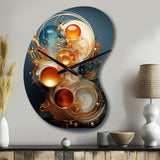 Teal Wire Sculpture - Asymmetric Metal Wall Clock