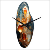 Teal Wire Sculpture - Asymmetric Metal Wall Clock