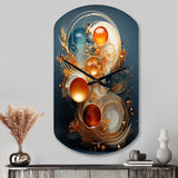 Teal Wire Sculpture - Asymmetric Metal Wall Clock