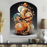 Gold Wire Sculpture - Asymmetric Metal Wall Clock