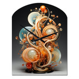 Gold Wire Sculpture - Asymmetric Metal Wall Clock