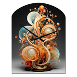 Gold Wire Sculpture - Asymmetric Metal Wall Clock