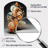Gold Wire Sculpture - Asymmetric Metal Wall Clock