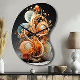 Gold Wire Sculpture - Asymmetric Metal Wall Clock