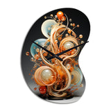 Gold Wire Sculpture - Asymmetric Metal Wall Clock