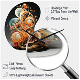 Gold Wire Sculpture - Asymmetric Metal Wall Clock