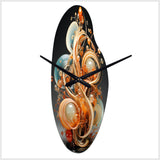 Gold Wire Sculpture - Asymmetric Metal Wall Clock