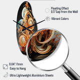 Gold Wire Sculpture - Asymmetric Metal Wall Clock