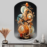 Gold Wire Sculpture - Asymmetric Metal Wall Clock