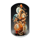 Gold Wire Sculpture - Asymmetric Metal Wall Clock