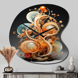 Gold Wire Sculpture - Asymmetric Metal Wall Clock