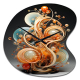 Gold Wire Sculpture - Asymmetric Metal Wall Clock