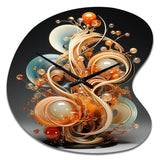 Gold Wire Sculpture - Asymmetric Metal Wall Clock
