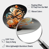 Gold Wire Sculpture - Asymmetric Metal Wall Clock