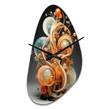 Gold Wire Sculpture - Asymmetric Metal Wall Clock