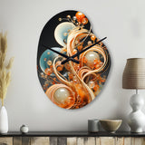 Gold Wire Sculpture - Asymmetric Metal Wall Clock