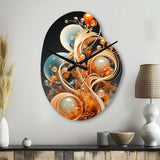 Gold Wire Sculpture - Asymmetric Metal Wall Clock