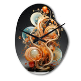 Gold Wire Sculpture - Asymmetric Metal Wall Clock