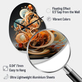 Gold Wire Sculpture - Asymmetric Metal Wall Clock