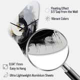 Black And White Zen Spiral II - Asymmetric Metal Wall Clock