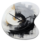Black And White Zen Spiral II - Asymmetric Metal Wall Clock