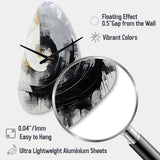 Black And White Zen Spiral II - Asymmetric Metal Wall Clock
