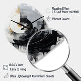 Black And White Zen Spiral II - Asymmetric Metal Wall Clock
