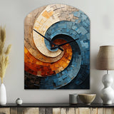 Collaged Spiral - Asymmetric Metal Wall Clock