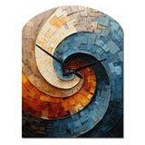 Collaged Spiral - Asymmetric Metal Wall Clock
