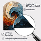 Collaged Spiral - Asymmetric Metal Wall Clock