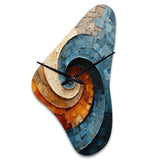 Collaged Spiral - Asymmetric Metal Wall Clock