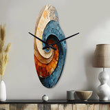 Collaged Spiral - Asymmetric Metal Wall Clock