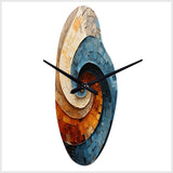 Collaged Spiral - Asymmetric Metal Wall Clock