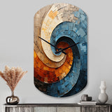 Collaged Spiral - Asymmetric Metal Wall Clock