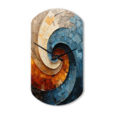 Collaged Spiral - Asymmetric Metal Wall Clock