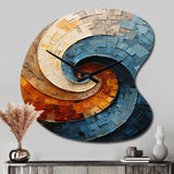Collaged Spiral - Asymmetric Metal Wall Clock