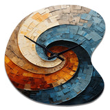 Collaged Spiral - Asymmetric Metal Wall Clock