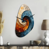 Collaged Spiral - Asymmetric Metal Wall Clock