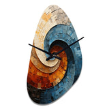 Collaged Spiral - Asymmetric Metal Wall Clock