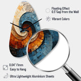 Collaged Spiral - Asymmetric Metal Wall Clock