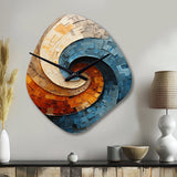 Collaged Spiral - Asymmetric Metal Wall Clock